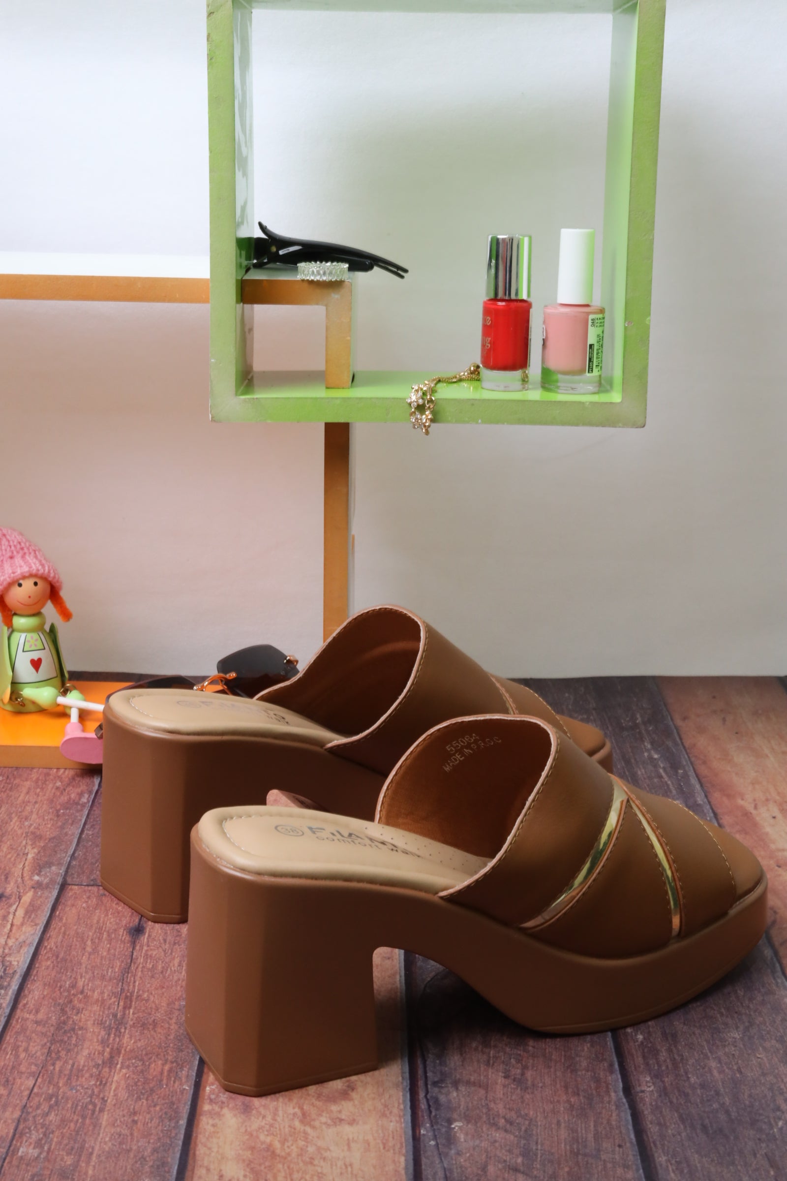 Women's heeled sandals 55064