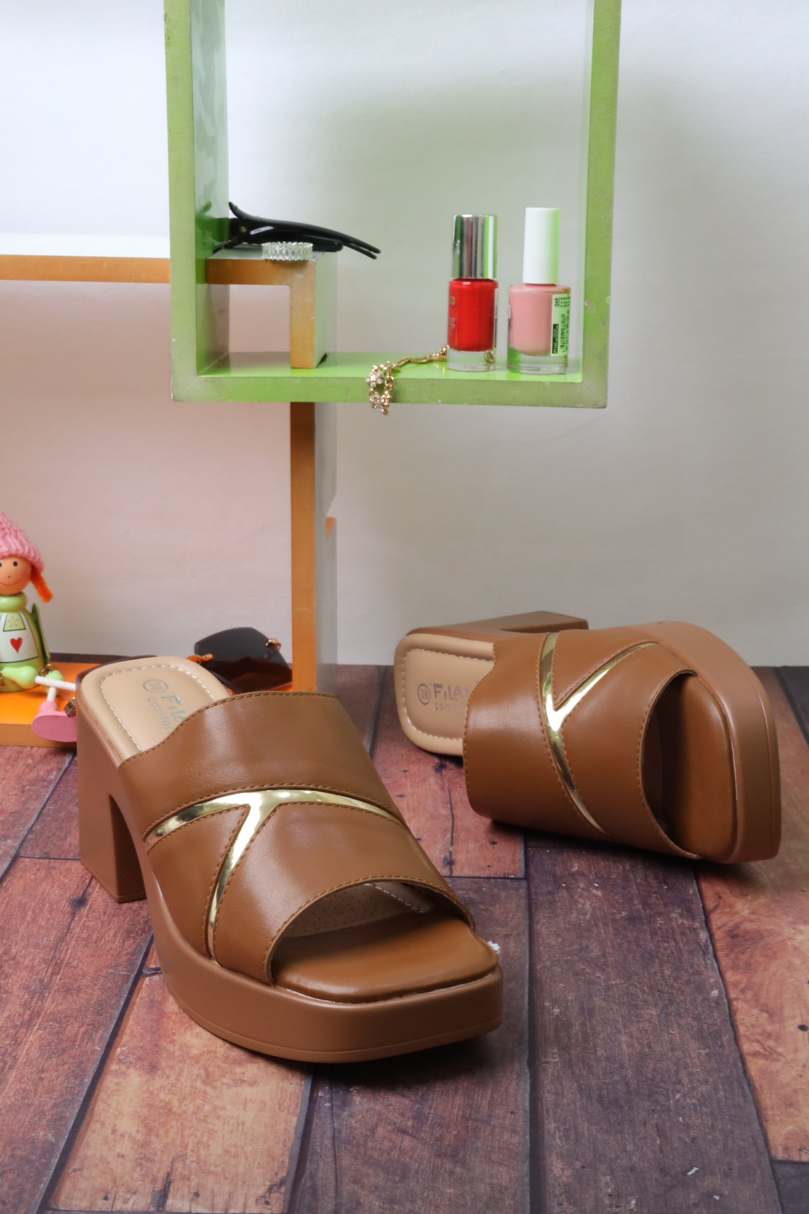 Women's heeled sandals 55064