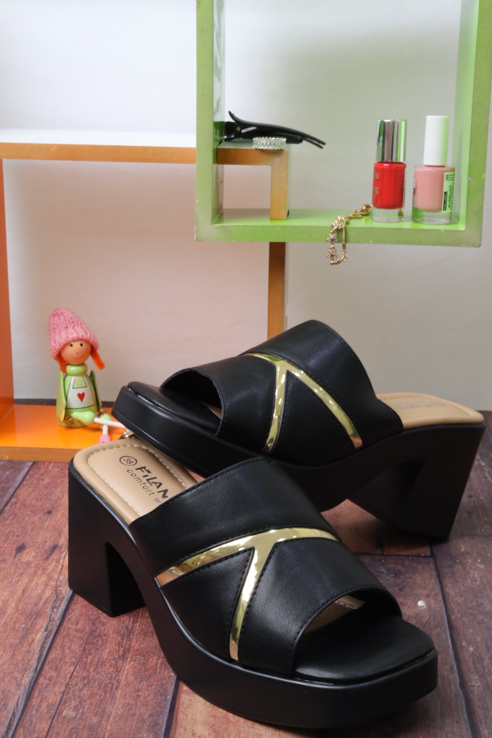 Women's heeled sandals 55064