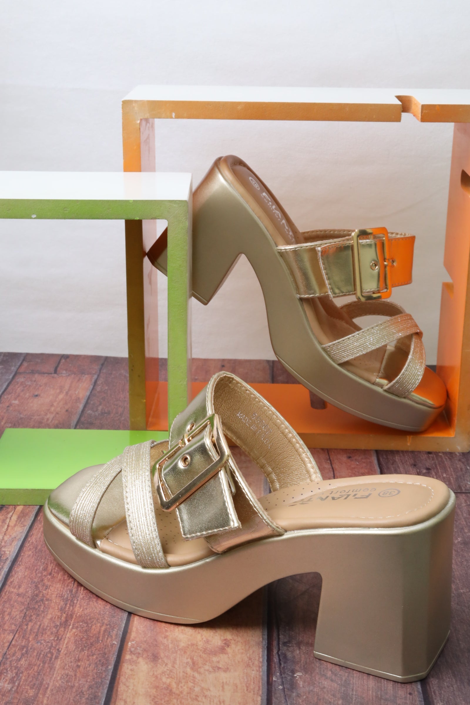 Women's heeled sandals 55062