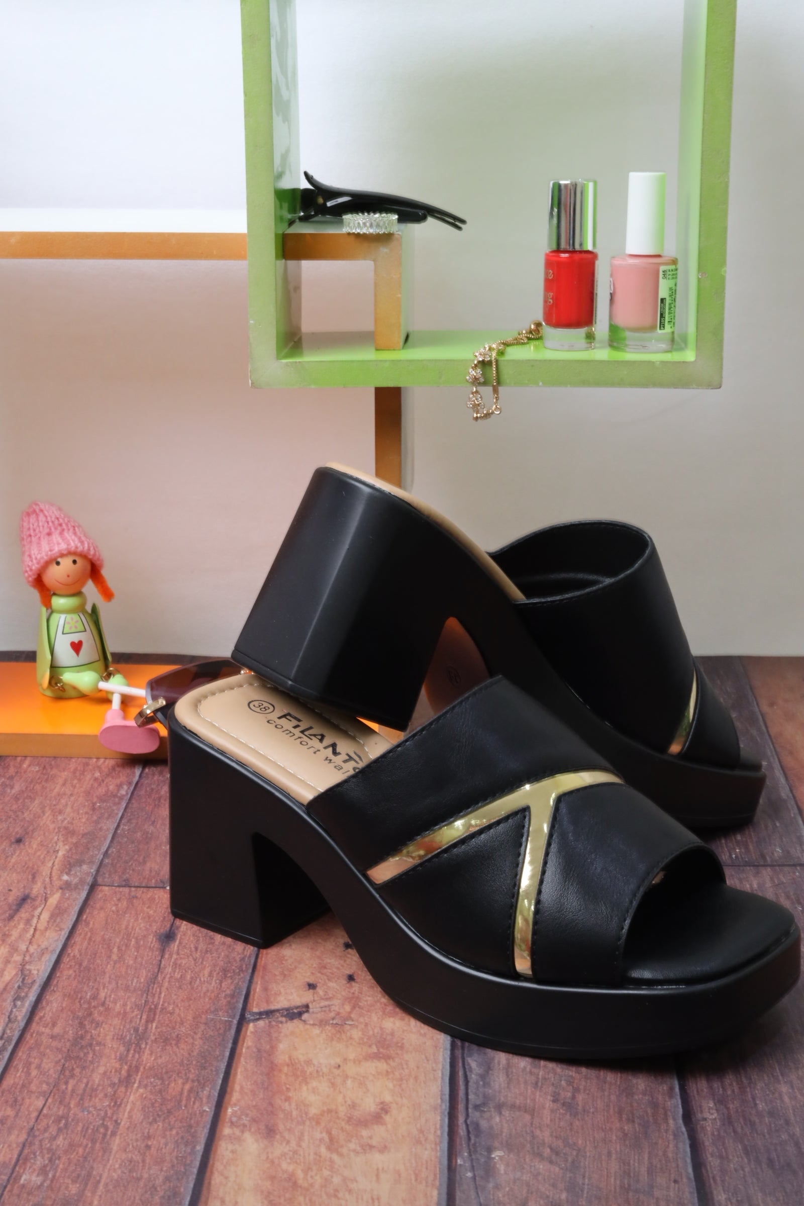 Women's heeled sandals 55064